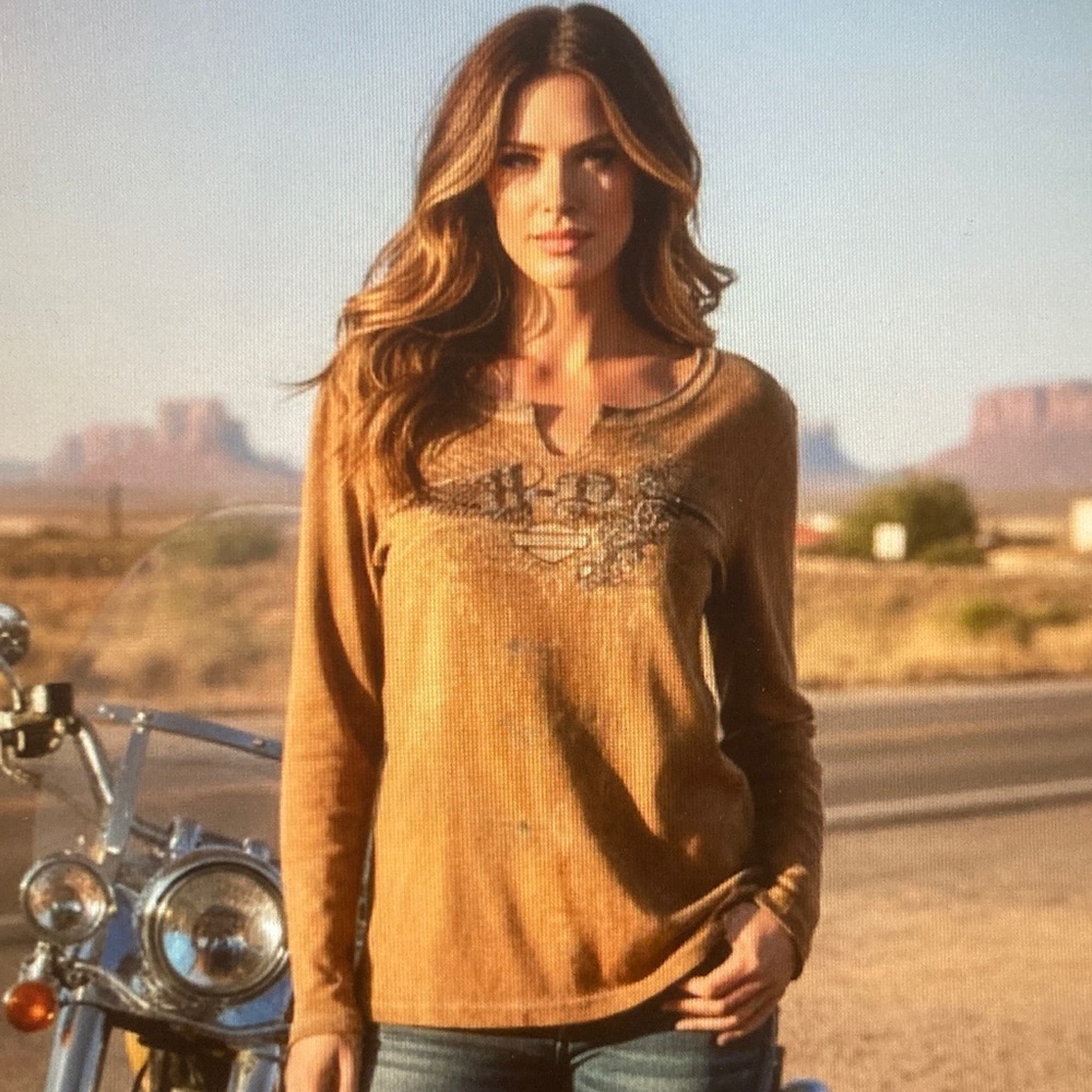 Harley-Davidson T Shirt Embellished Eagle Graphic Retro Biker Style size XL S295